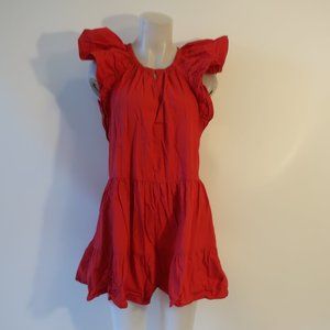 Womens A.L.C. Red Flutter Sleeve Tiered Dress10 *